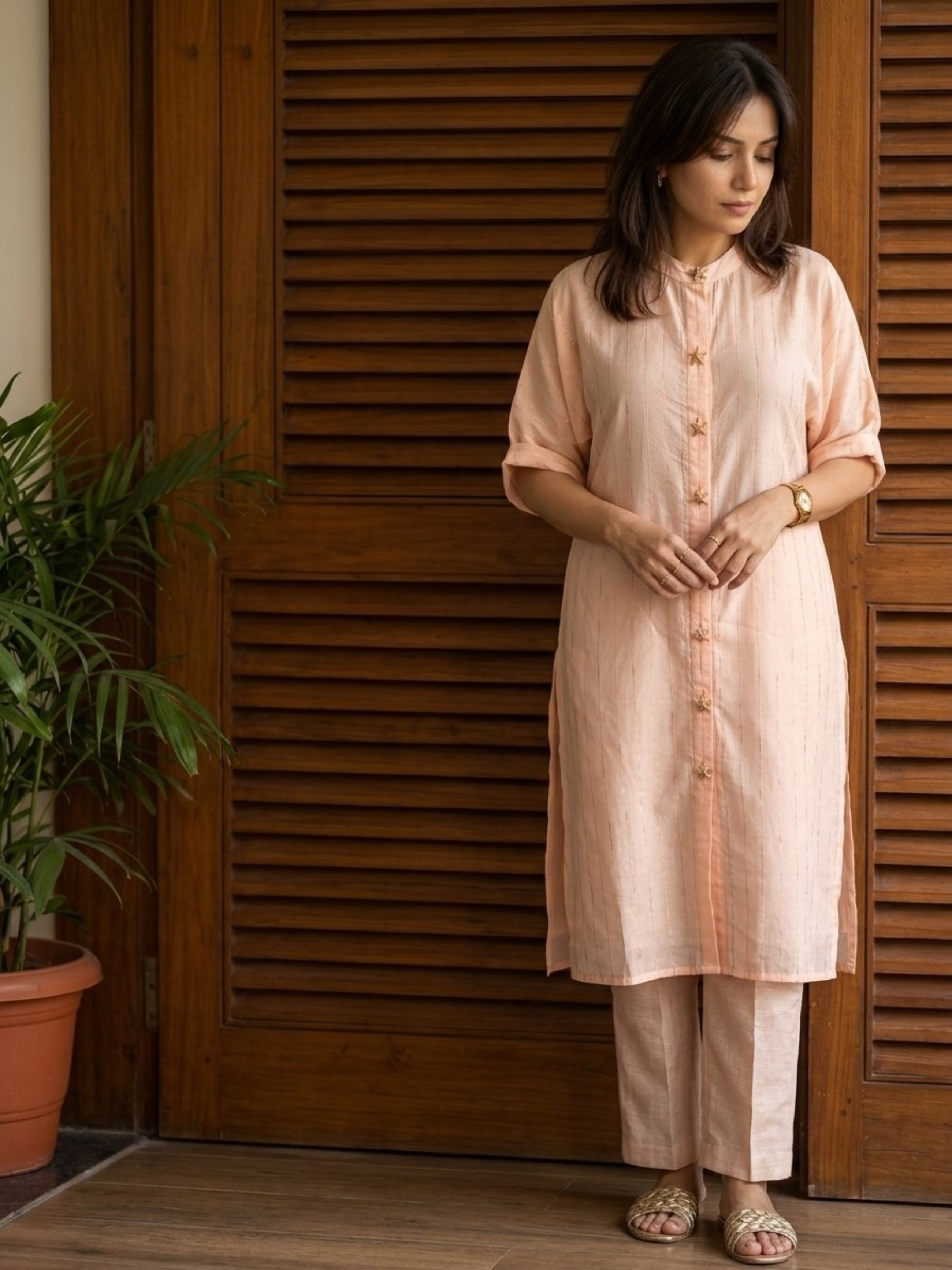 Starfish Mul Chanderi Kurta Set