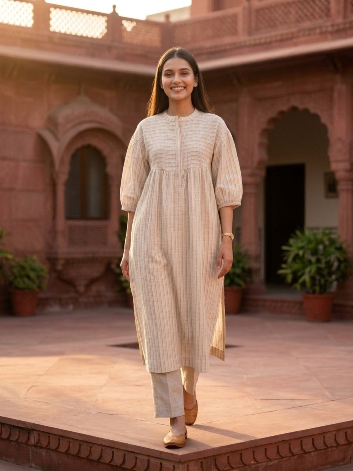 Sand Stripe Kurta Set