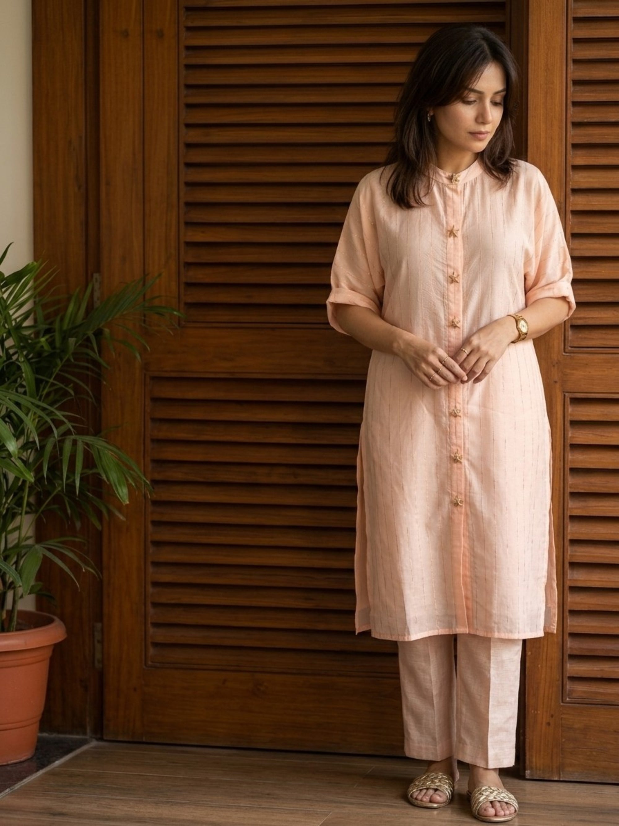 Starfish Mul Chanderi Kurta Set
