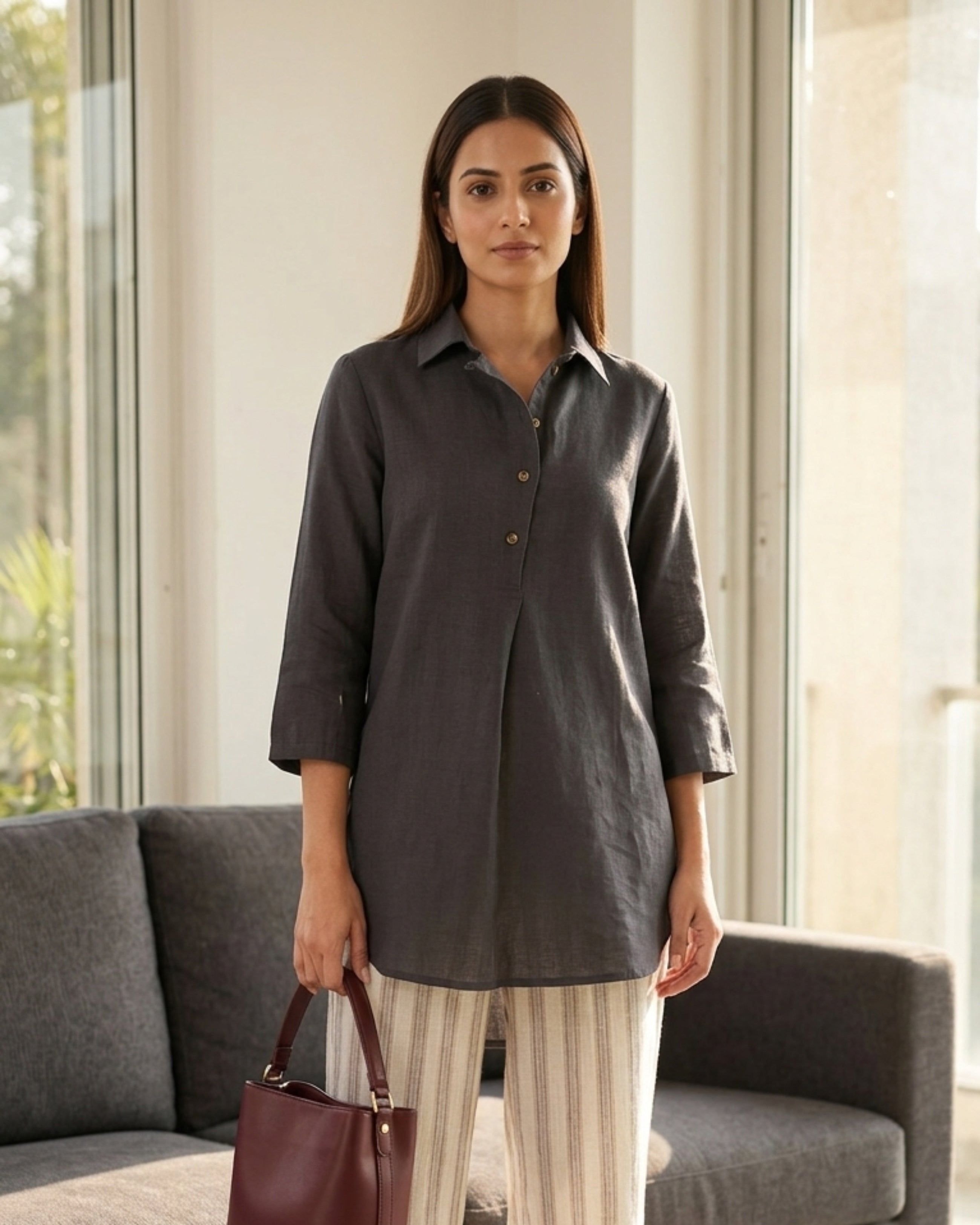 Ash Grey Relaxed Shirt