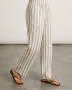 Oatmeal Stripe Wide-Leg Pants