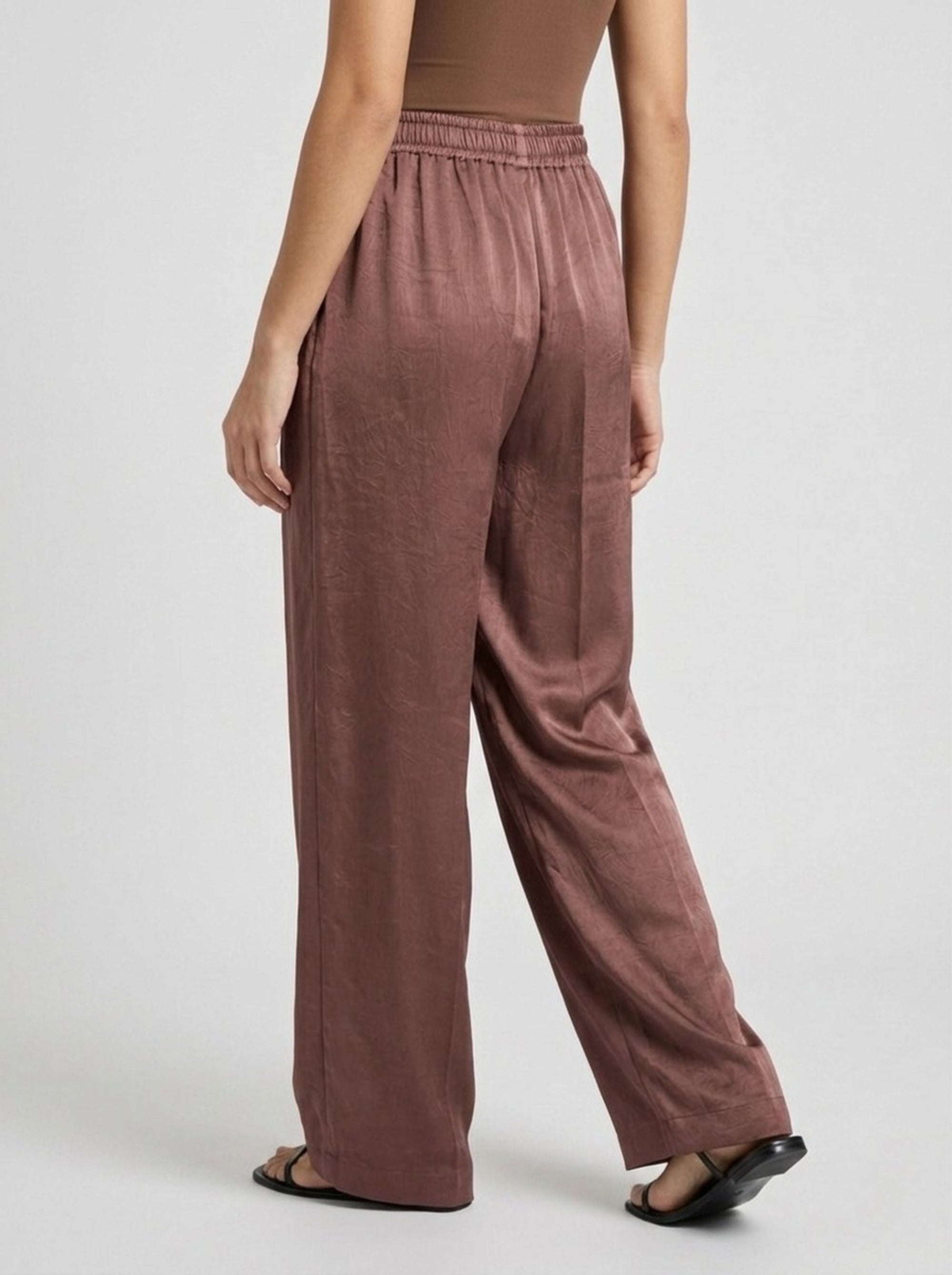 Rosewood Pleated Satin Pants