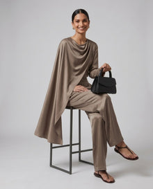 The Taupe Drape Satin Set
