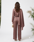 The Cocoa Rose Drape Satin Set