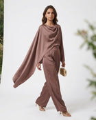 The Cocoa Rose Drape Satin Set