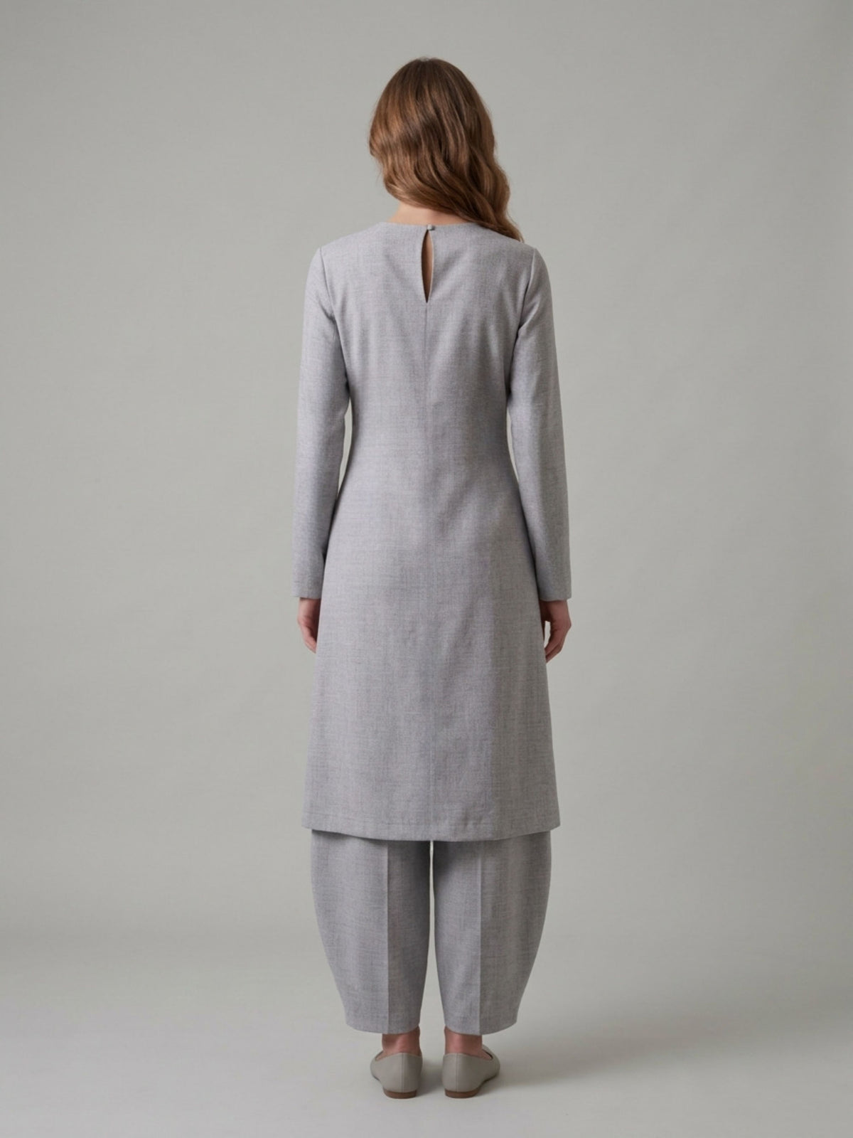 Slit-Front Tunic & Cocoon Pants
