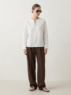 The Linen V-Neck Popover