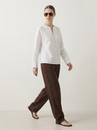 The Linen V-Neck Popover