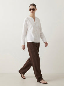 The Linen V-Neck Popover