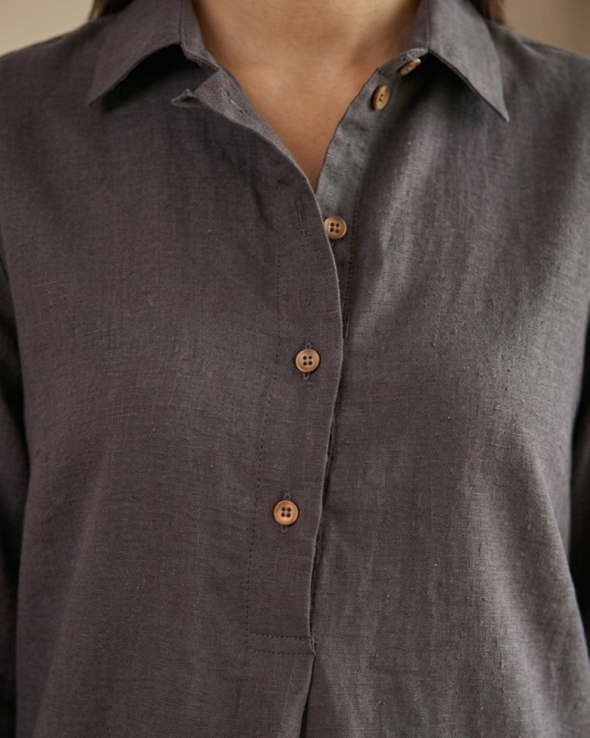 Ash Grey Relaxed Shirt