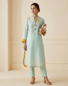 Sky & Saffron Chanderi Set