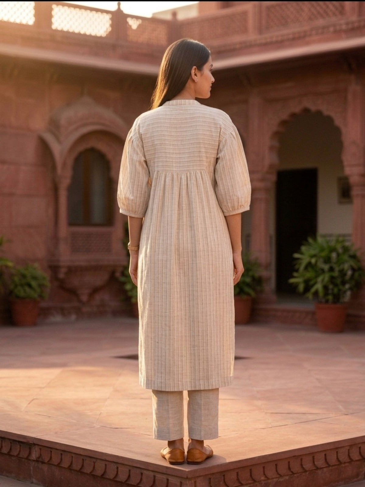 Sand Stripe Kurta Set