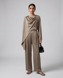 The Taupe Drape Satin Set