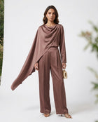 The Cocoa Rose Drape Satin Set